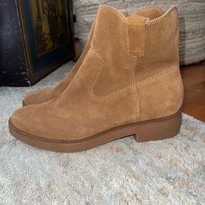 Lucky Brand Tan Suede Western Ankle Booties Size 10